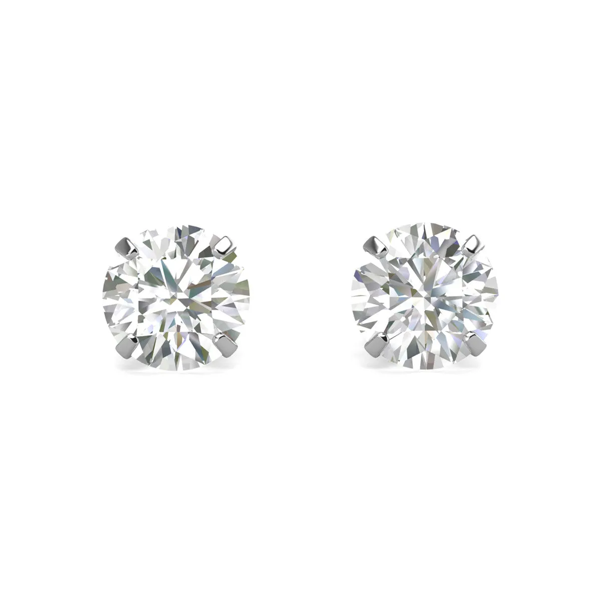 Moissanite by Cate & Chloe Vera Sterling Silver Stud Earrings with Moissanite Crystals