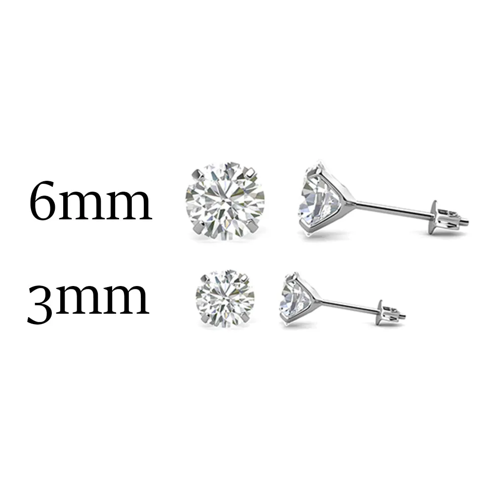 Moissanite by Cate & Chloe Vera Sterling Silver Stud Earrings with Moissanite Crystals