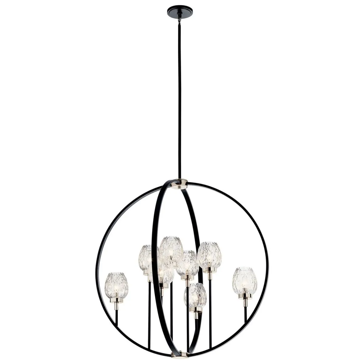 Moyra 36 in. 8 Lights Chandelier Black finish