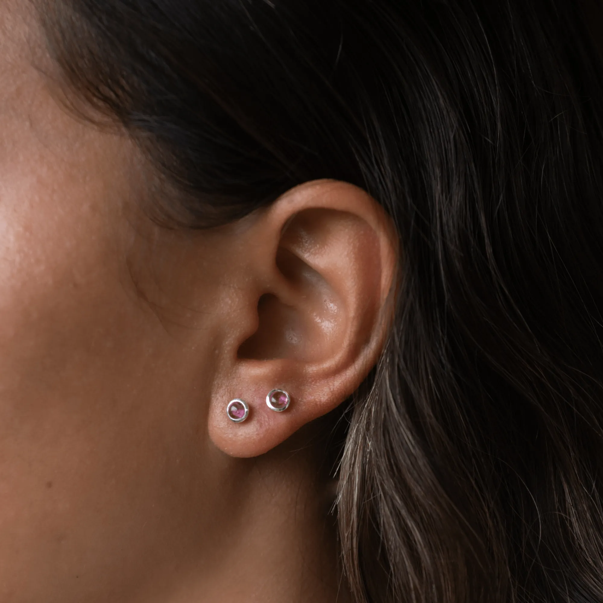 October Birthstone Earrings (Pink Tourmaline)
