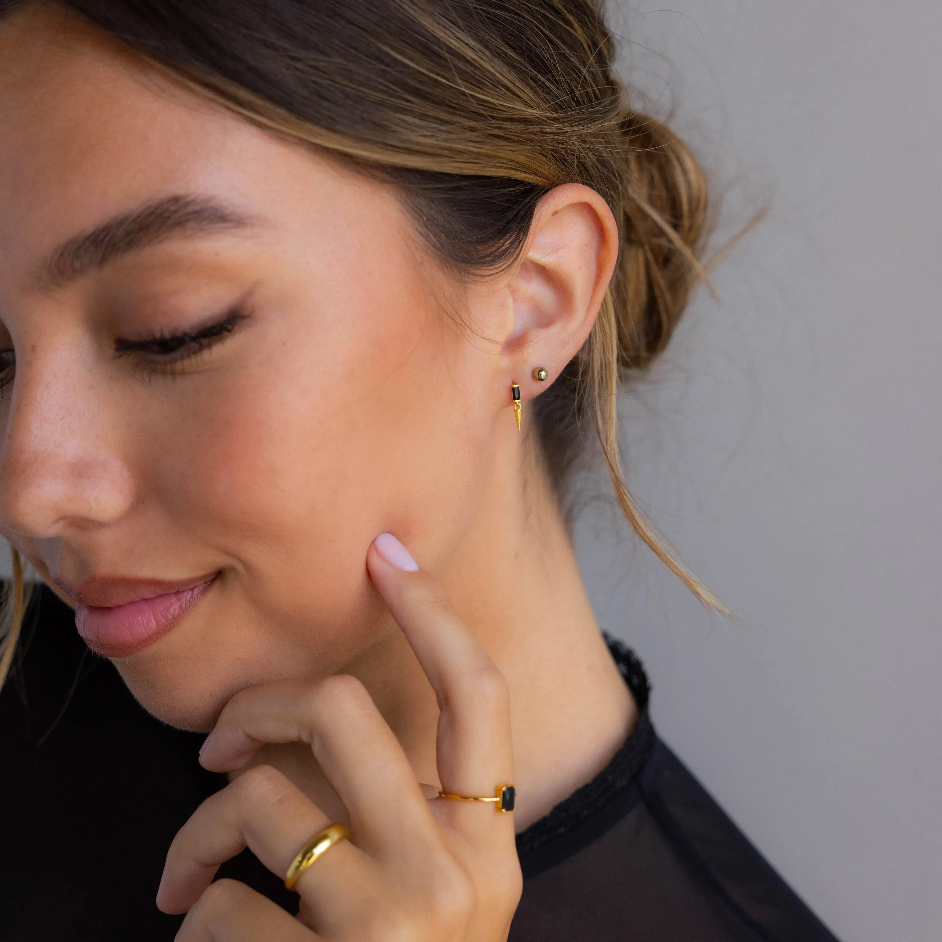Onyx Dagger Drop Earrings