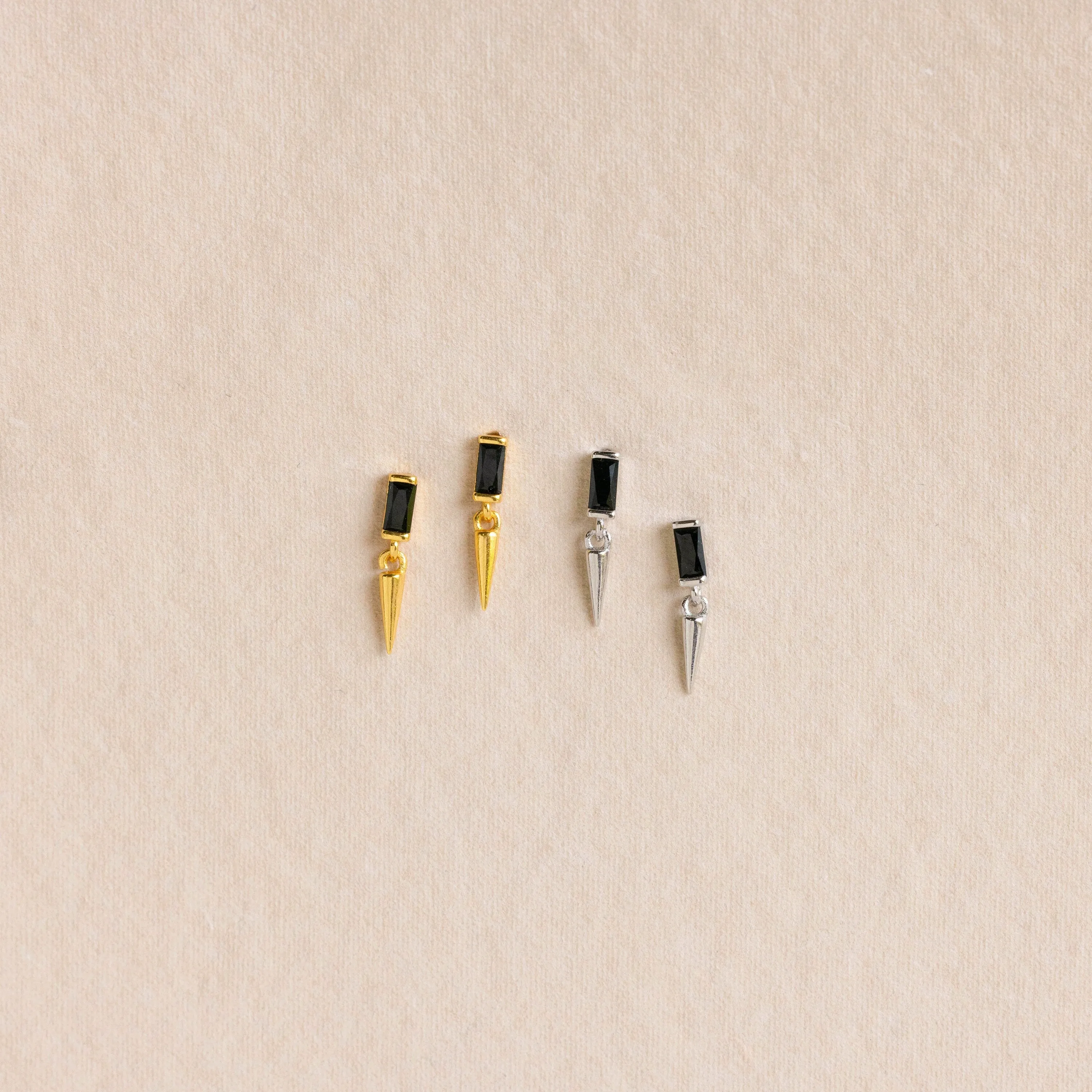 Onyx Dagger Drop Earrings