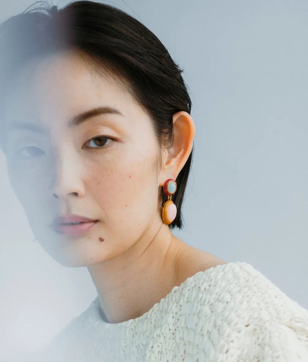 Papaya Earrings in Pink Conch