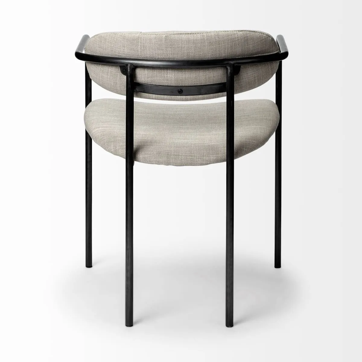 Parker Dining Chair Beige Fabric | Gray Metal