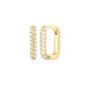 Pave Link Hoops