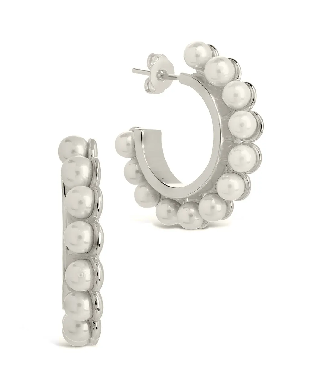 Pearl Bubble Hoop Earrings