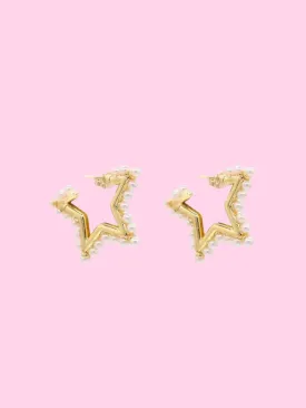 Pearl Star Hoops