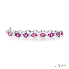 Pink sapphire and diamond bracelet