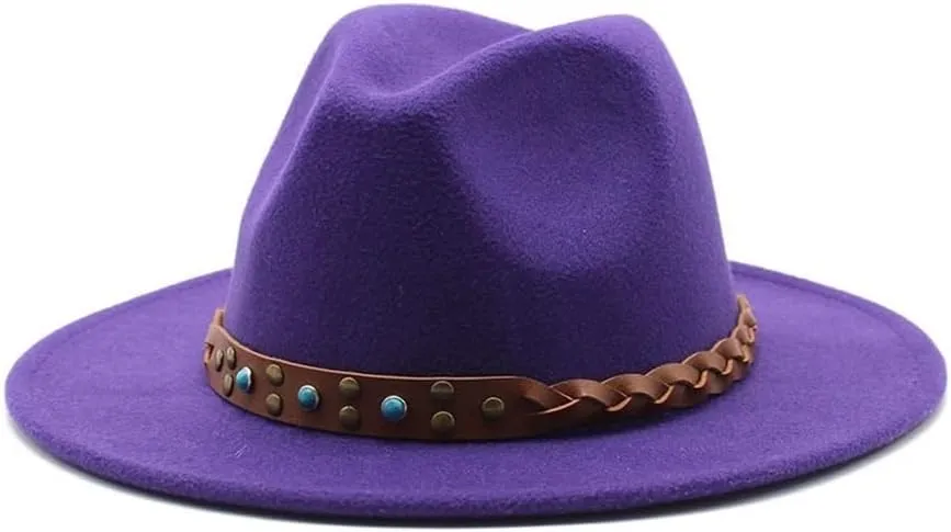 Popular Felt Hat with British Style Belt, Vintage and Versatile Top Hat, Woolen Jazz Hat Fengyan Cowboy Hats