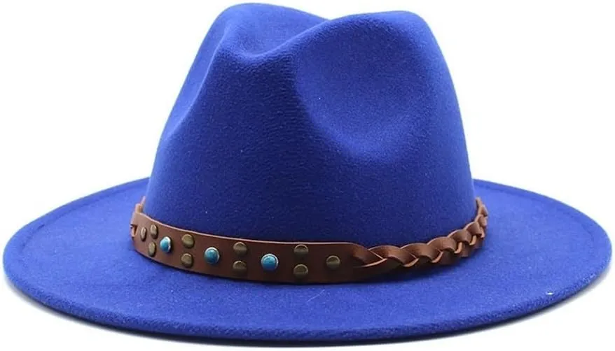 Popular Felt Hat with British Style Belt, Vintage and Versatile Top Hat, Woolen Jazz Hat Fengyan Cowboy Hats