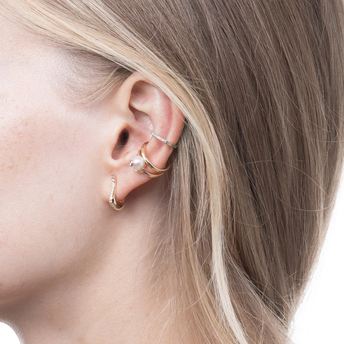 "Gossamer" Diamond Ear Cuff Small size