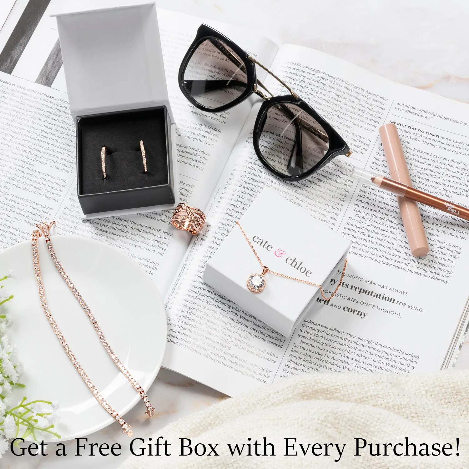 Rebecca 18k White Gold Plated Silver Necklace with Princess Cut Simulated Diamond CZ Crystals