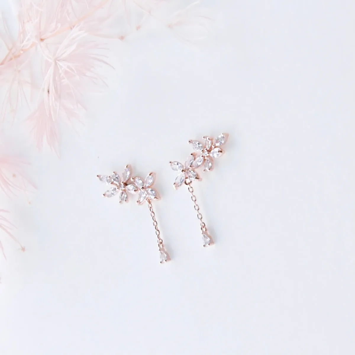 Rose Gold Never Forget Earrings