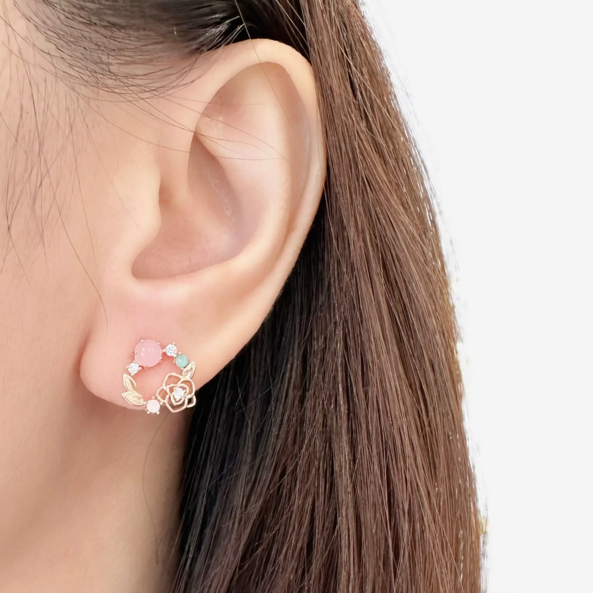 Rose Gold Rose Romance Earrings
