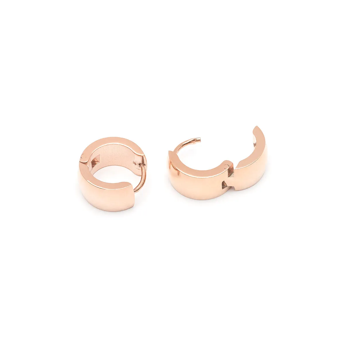 Rose Gold Wide Smooth Huggie