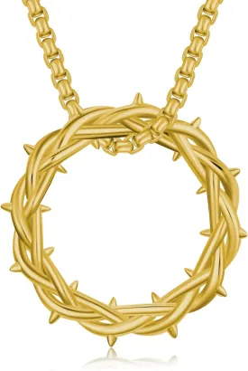 Seiyang Crown of Thorns Necklace 925 Sterling Silver Crown Pendant Amulet Jewelry Gifts (with Gift Box)