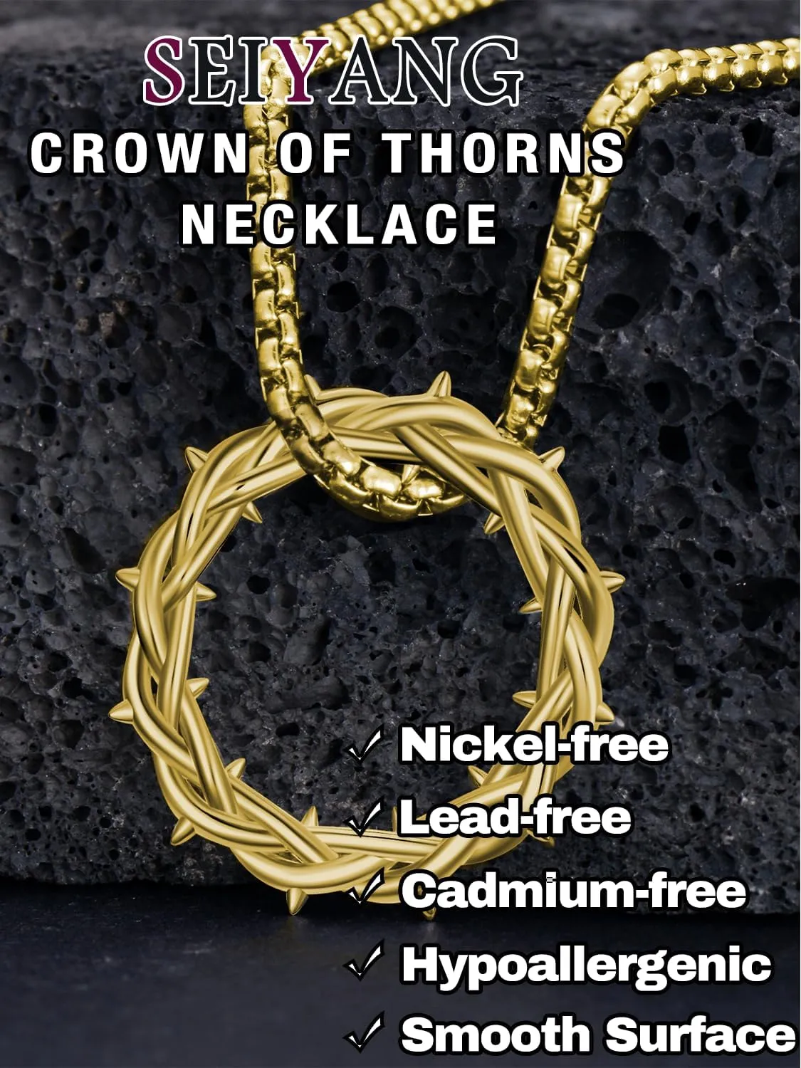 Seiyang Crown of Thorns Necklace 925 Sterling Silver Crown Pendant Amulet Jewelry Gifts (with Gift Box)