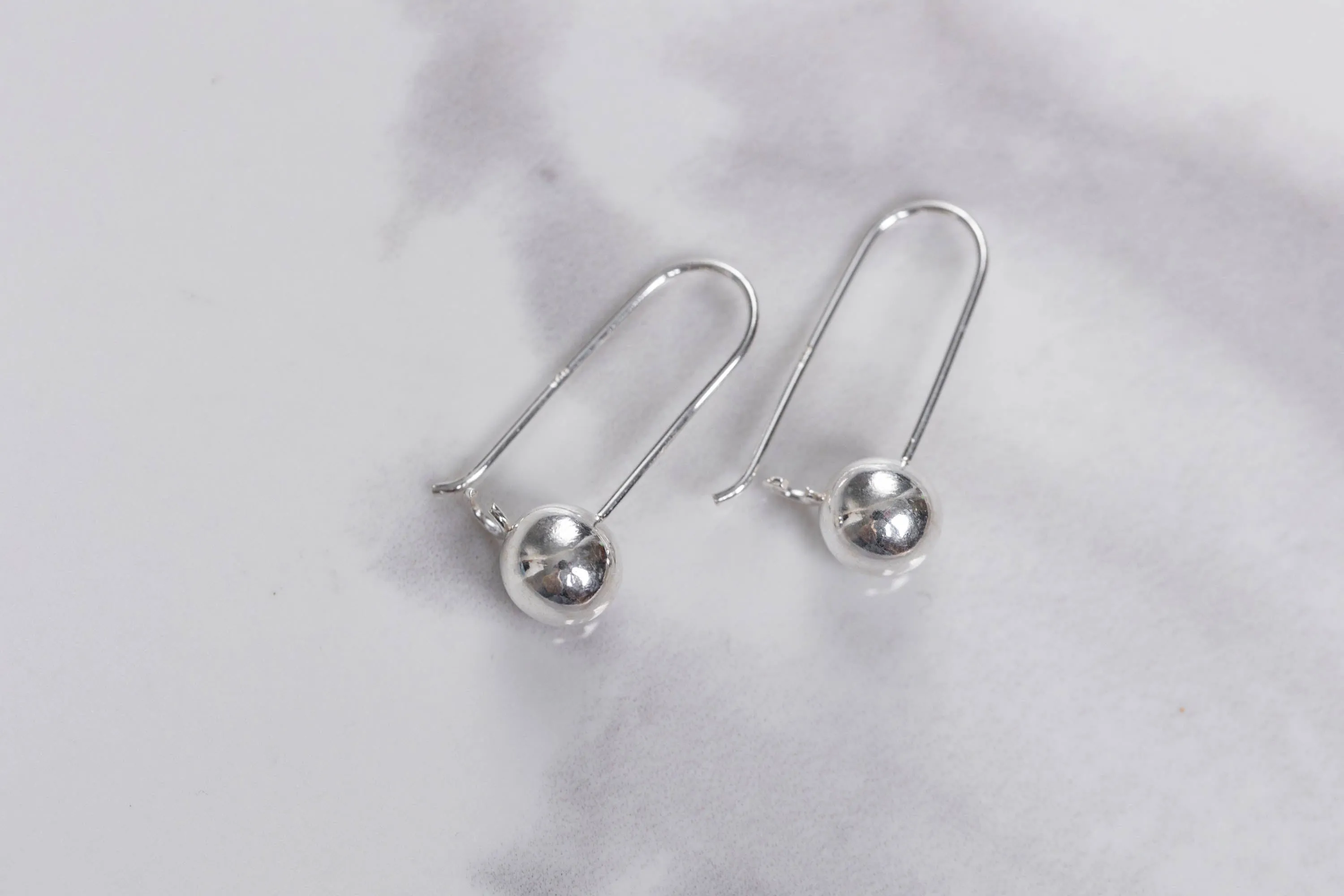 Silver ball earrings