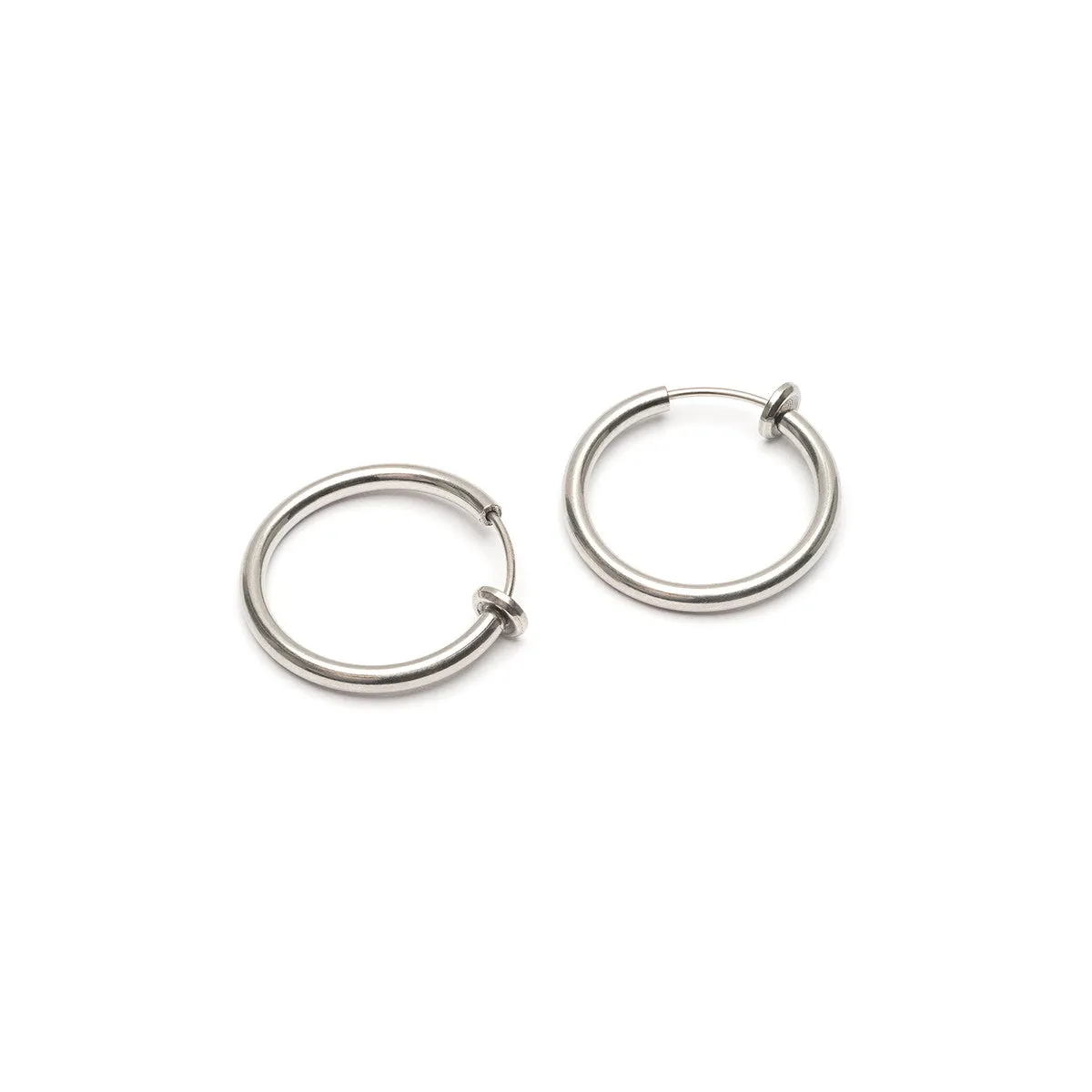 Silver Big Clip-On Earrings