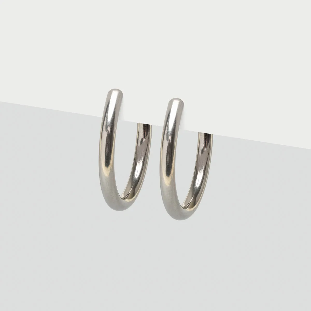 Silver Big Clip-On Earrings