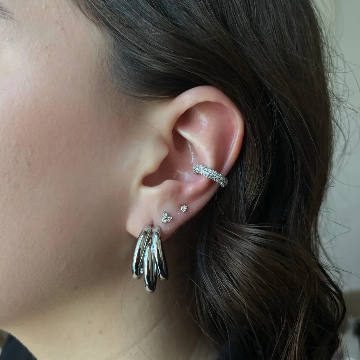 SILVER PAVE EAR CUFF
