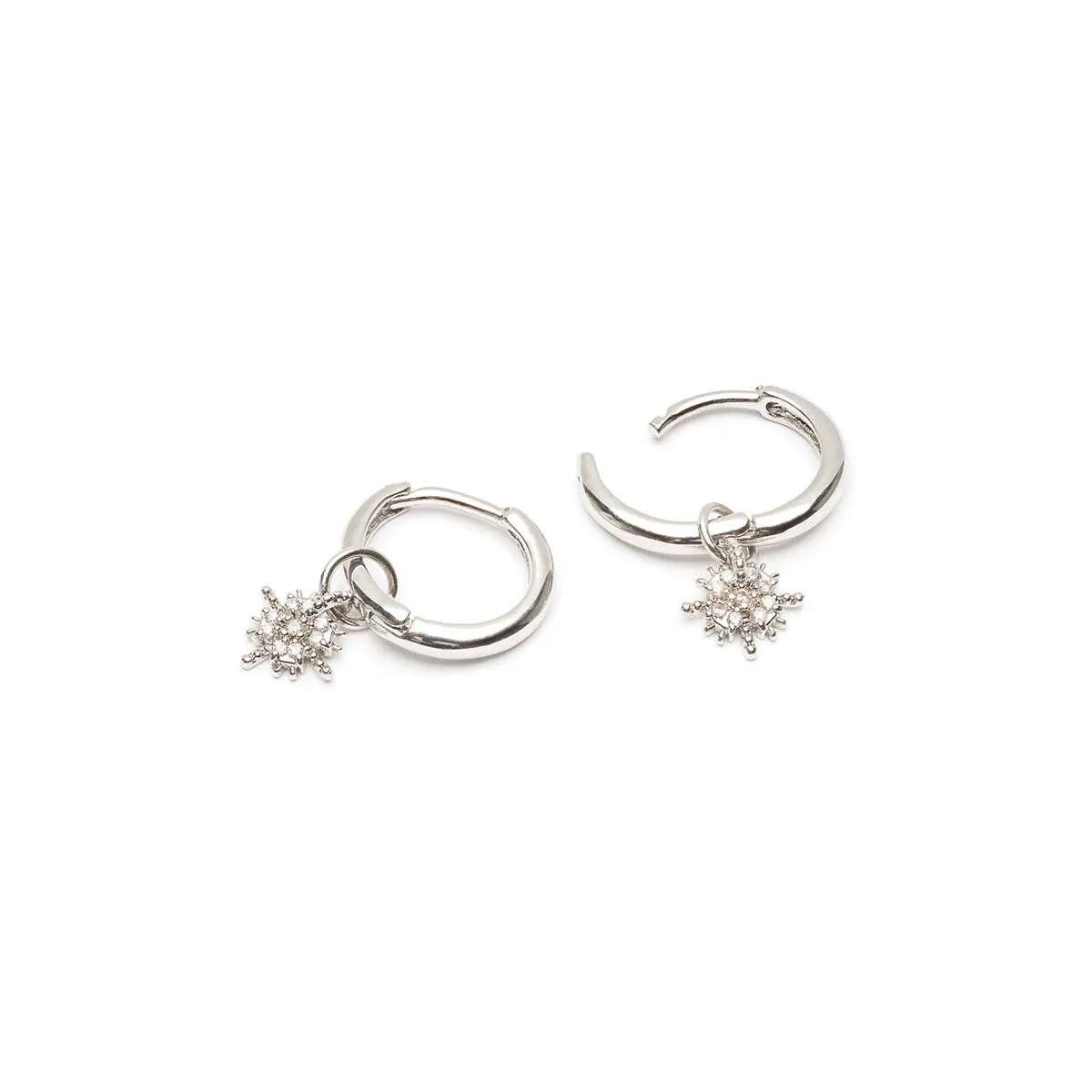 Silver Stardust Huggie Earrings