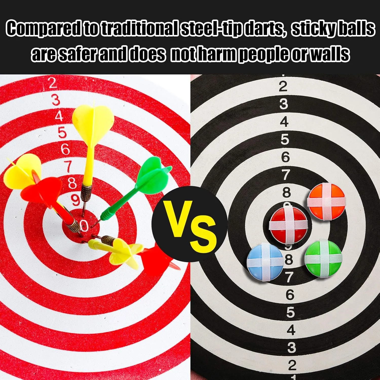 Skylety 20 Pieces Sticky Balls for Fabric Dart Board, Dart Hook and Loop Safe Sport Balls Toy Darts Game Accessories for Indoor and Outdoor Party Games