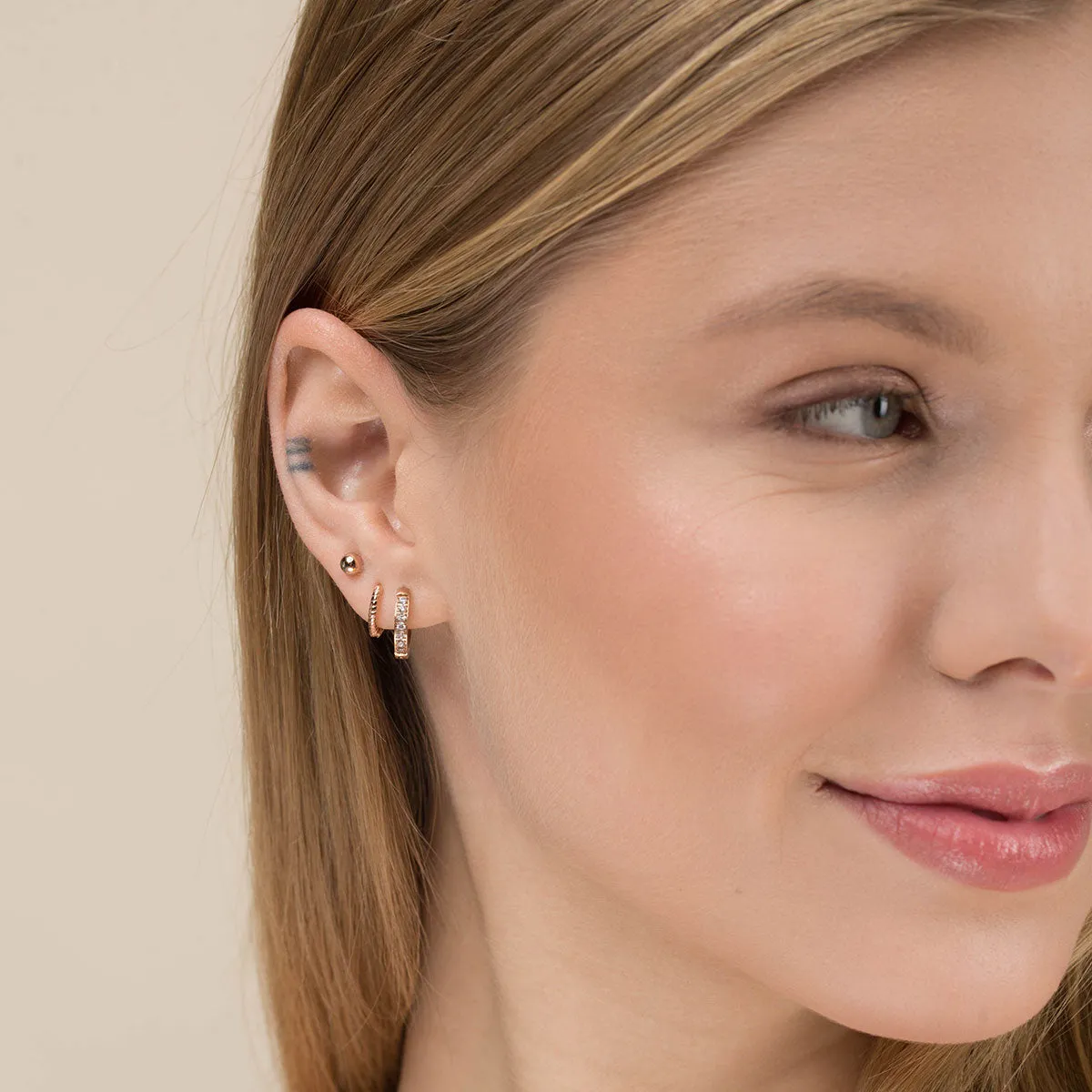 Small Twist Huggie Earrings