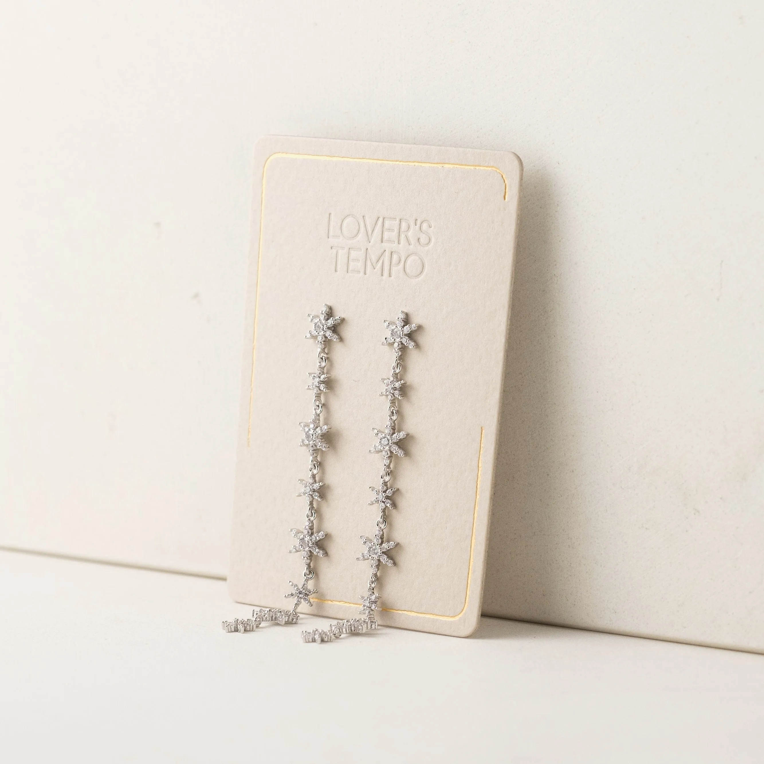 Solaris Star Drop Earrings Silver
