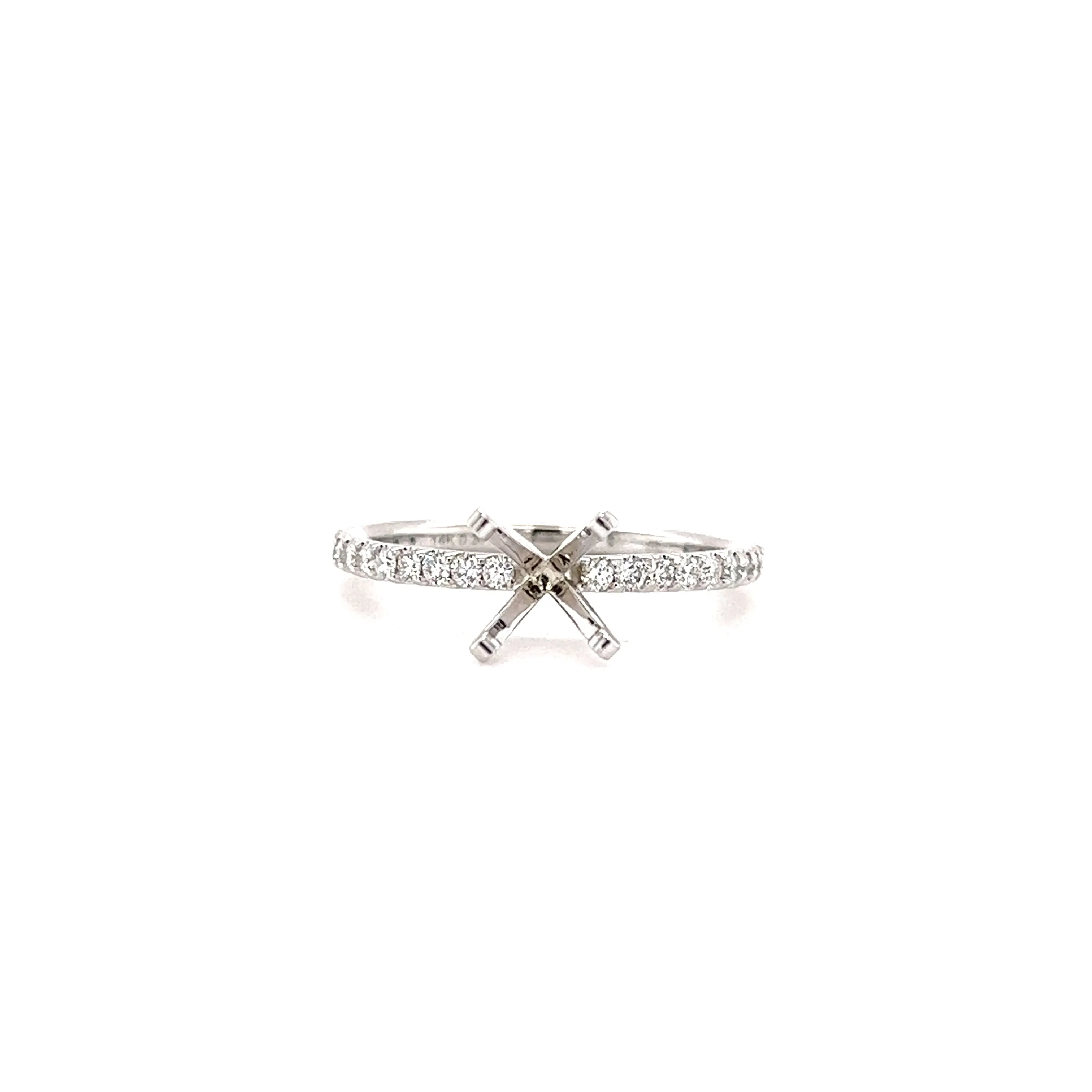 Solitaire Ring Setting with 0.37ctw of Diamonds in 14K Gold