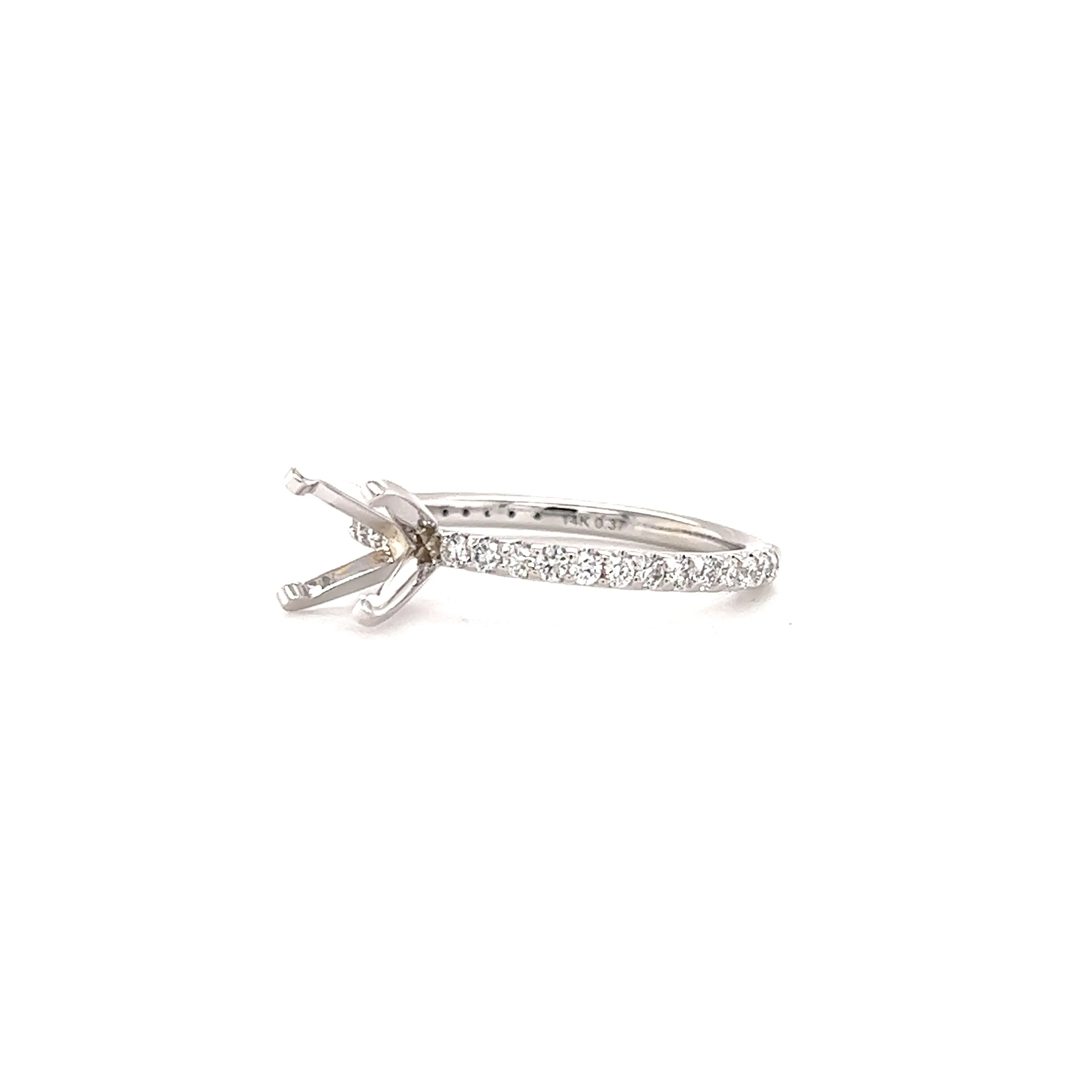 Solitaire Ring Setting with 0.37ctw of Diamonds in 14K Gold