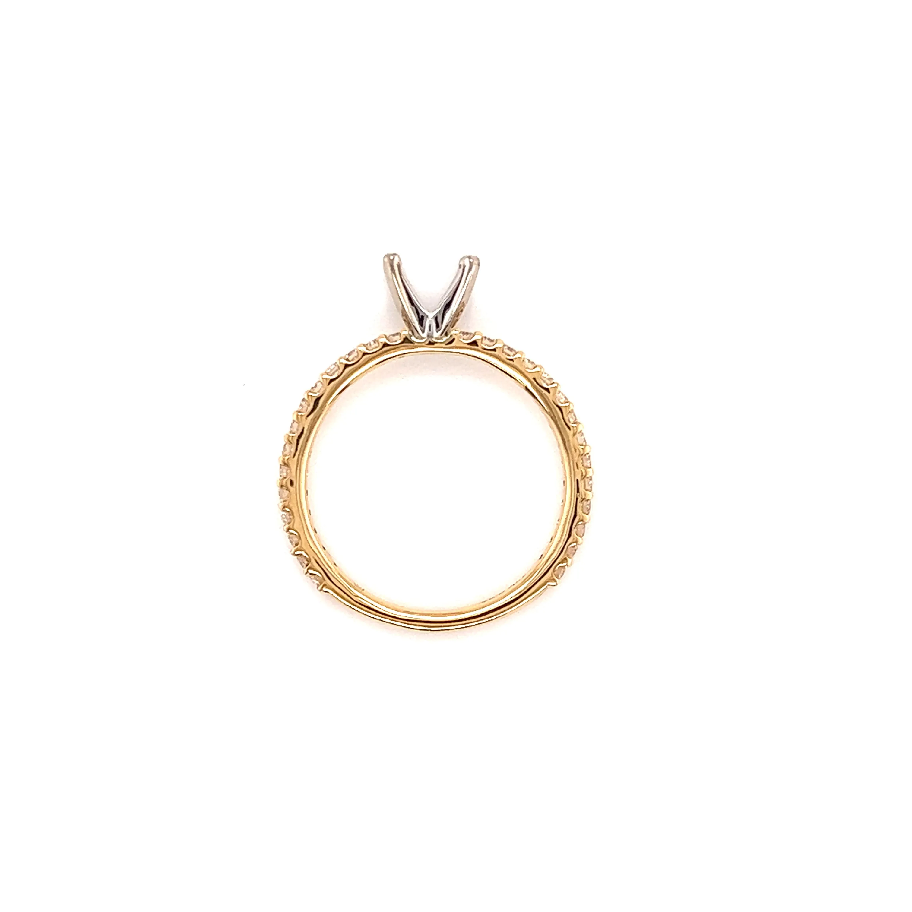 Solitaire Ring Setting with 0.37ctw of Diamonds in 14K Gold