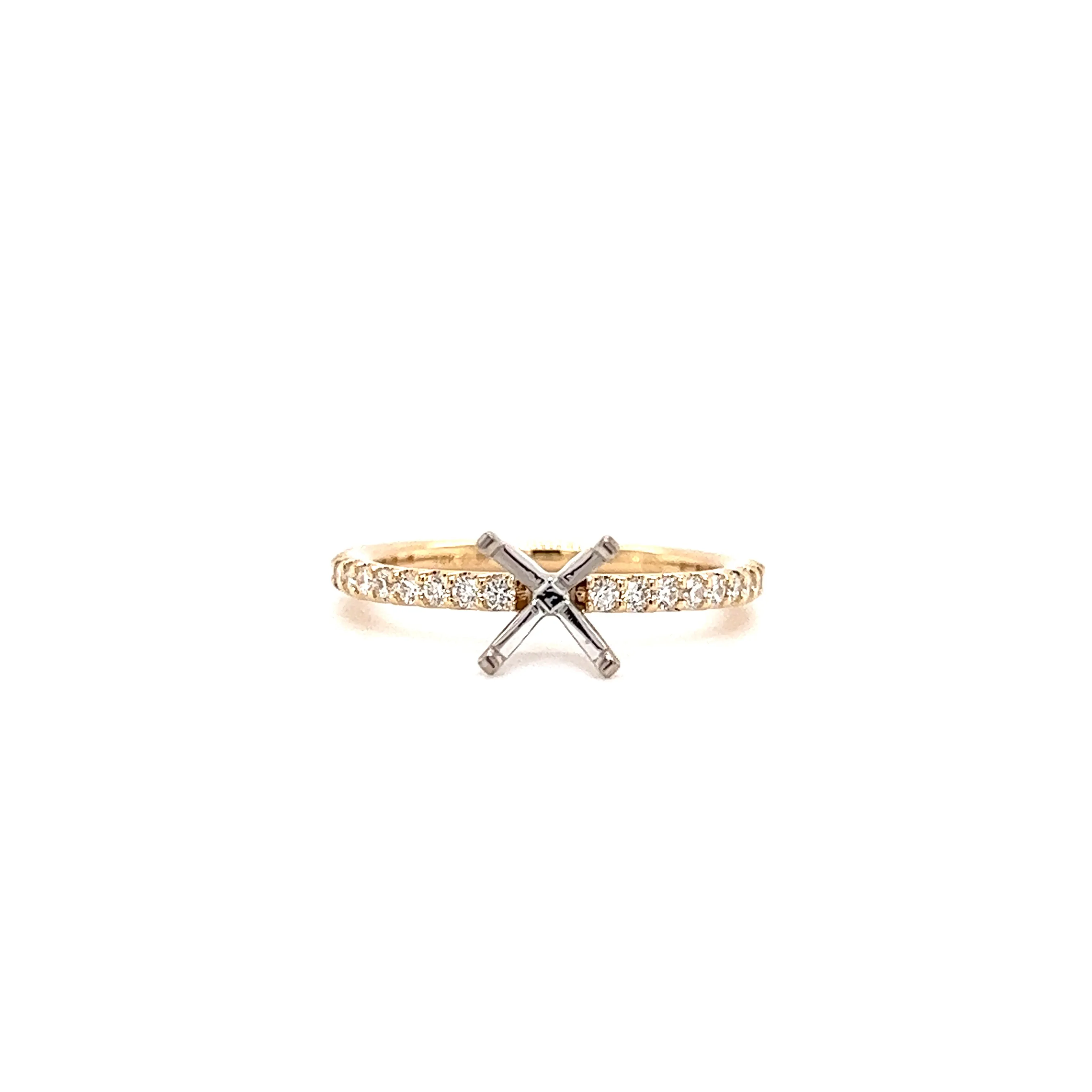 Solitaire Ring Setting with 0.37ctw of Diamonds in 14K Gold