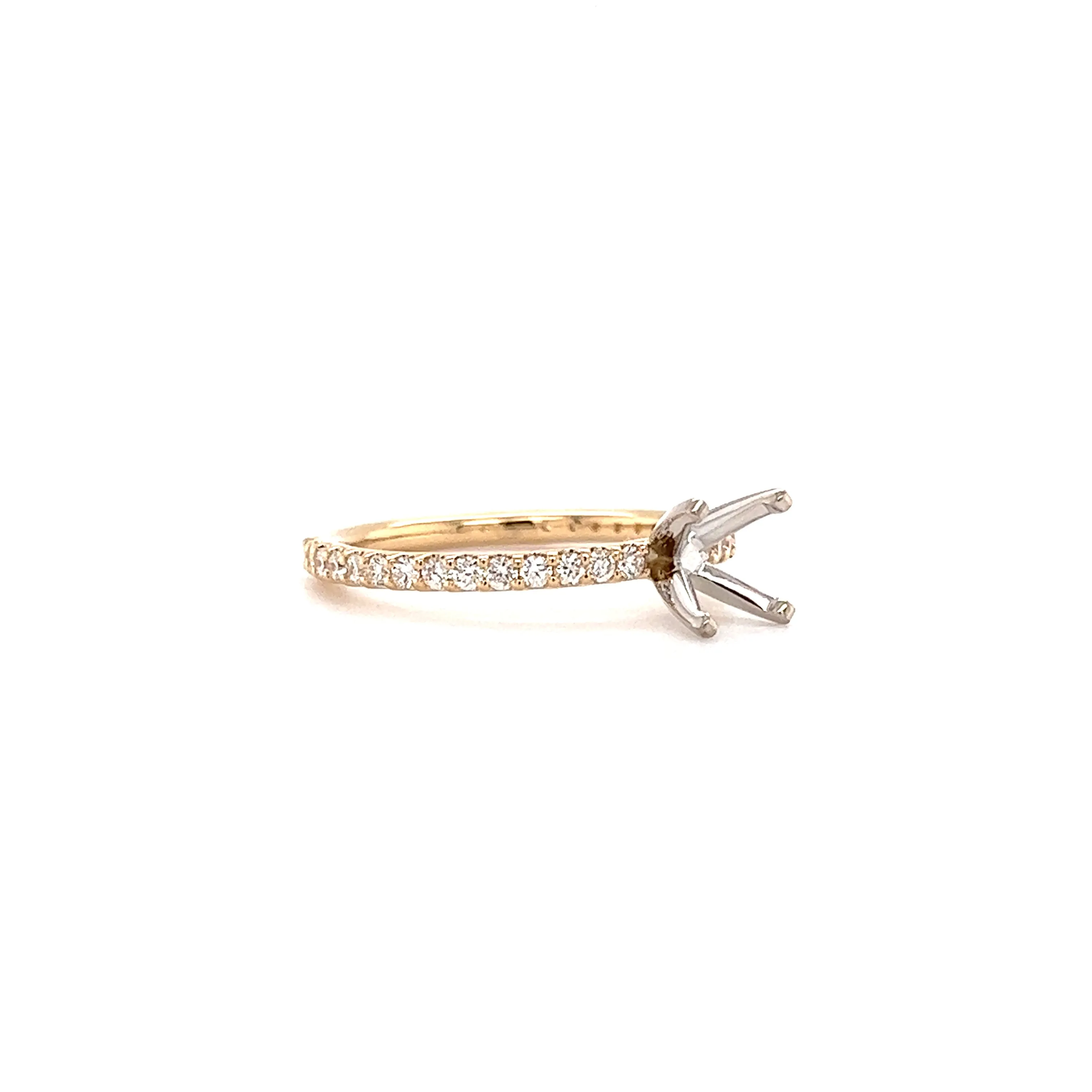 Solitaire Ring Setting with 0.37ctw of Diamonds in 14K Gold