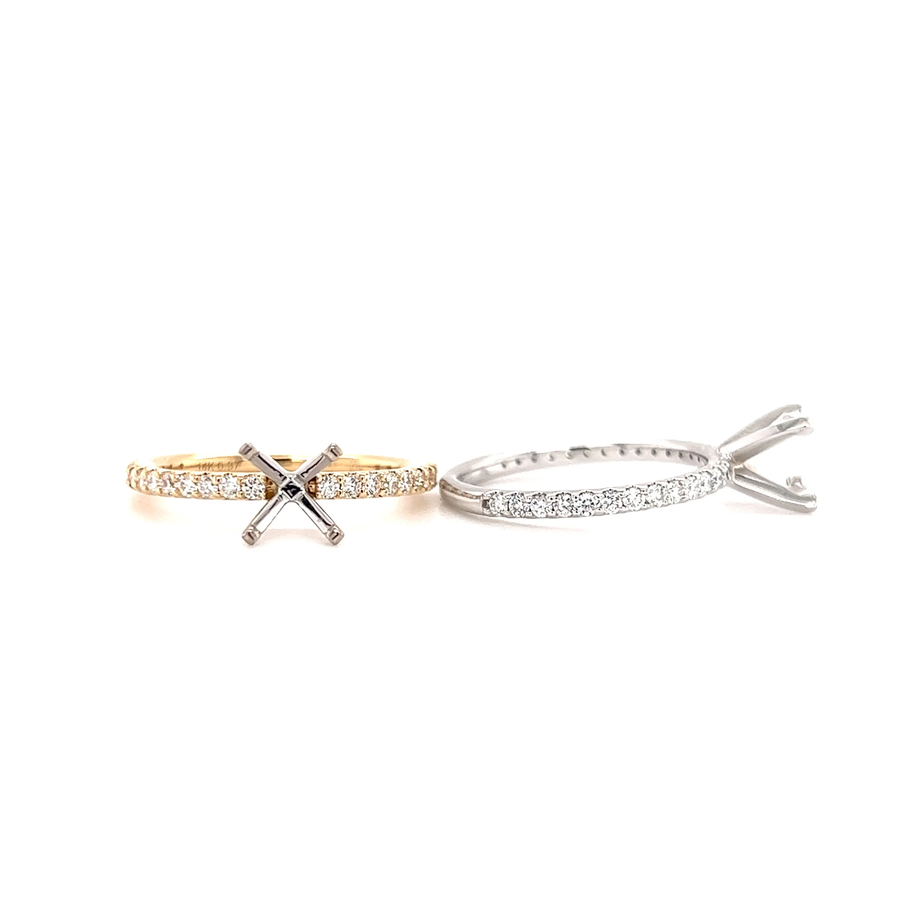Solitaire Ring Setting with 0.37ctw of Diamonds in 14K Gold