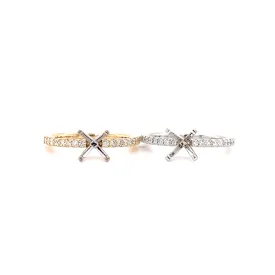 Solitaire Ring Setting with 0.37ctw of Diamonds in 14K Gold