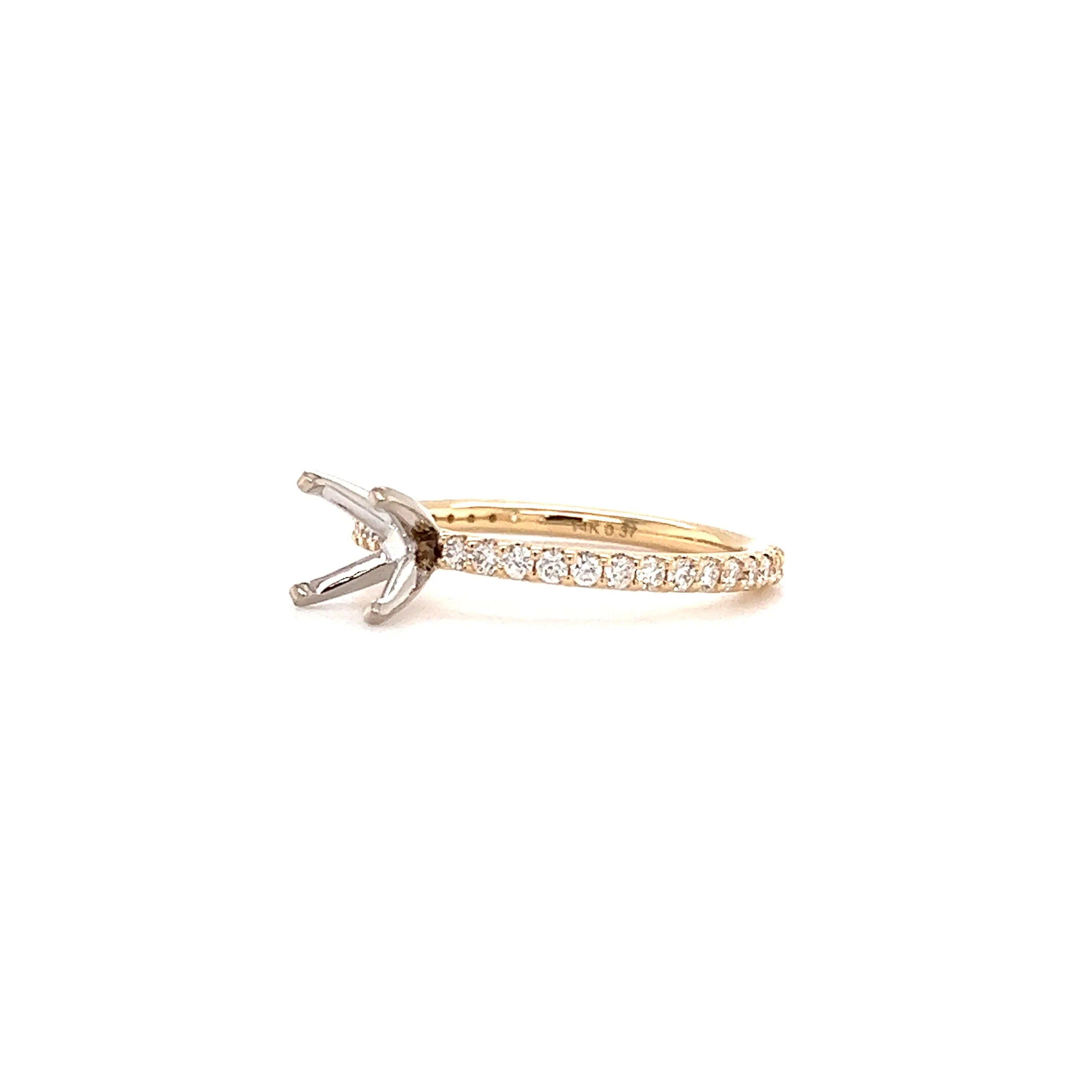Solitaire Ring Setting with 0.37ctw of Diamonds in 14K Gold