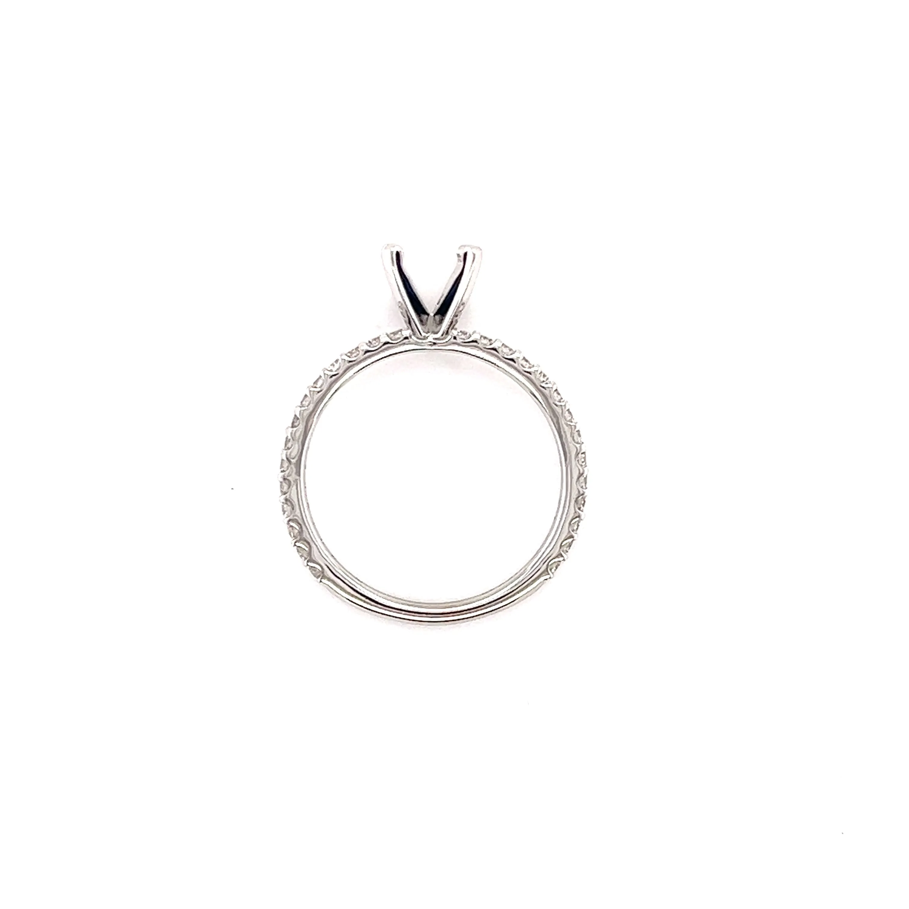 Solitaire Ring Setting with 0.37ctw of Diamonds in 14K Gold
