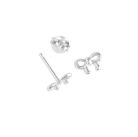 Elegant Sterling Silver Bow Stud Earrings