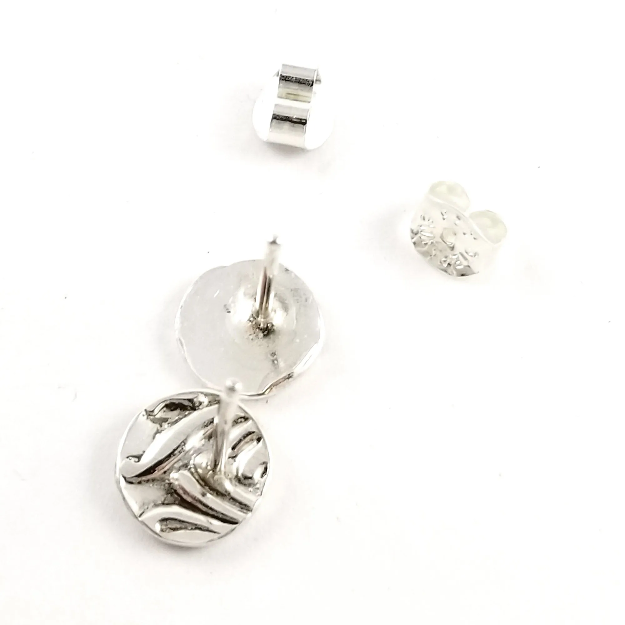 Sterling Silver Floral II Spoon Stud Earrings