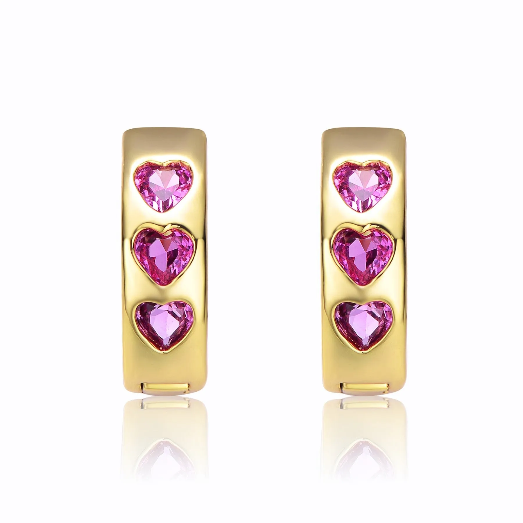 Stone Round Hoop Earrings