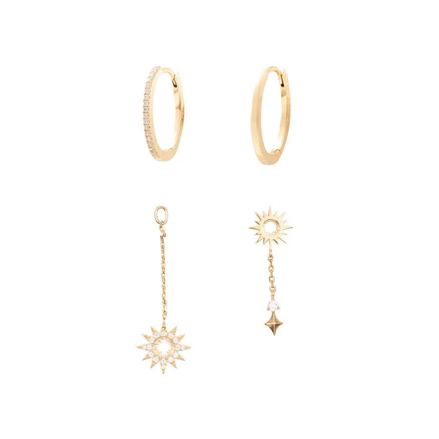 Sunlit Drop Gold Earrings