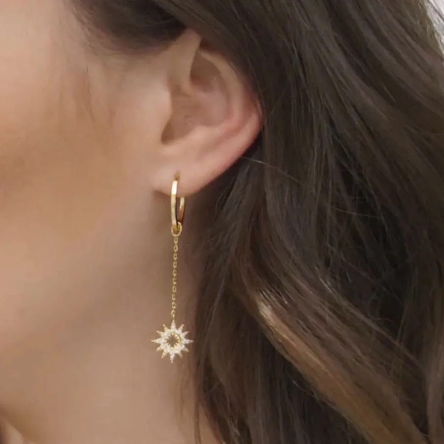 Sunlit Drop Gold Earrings