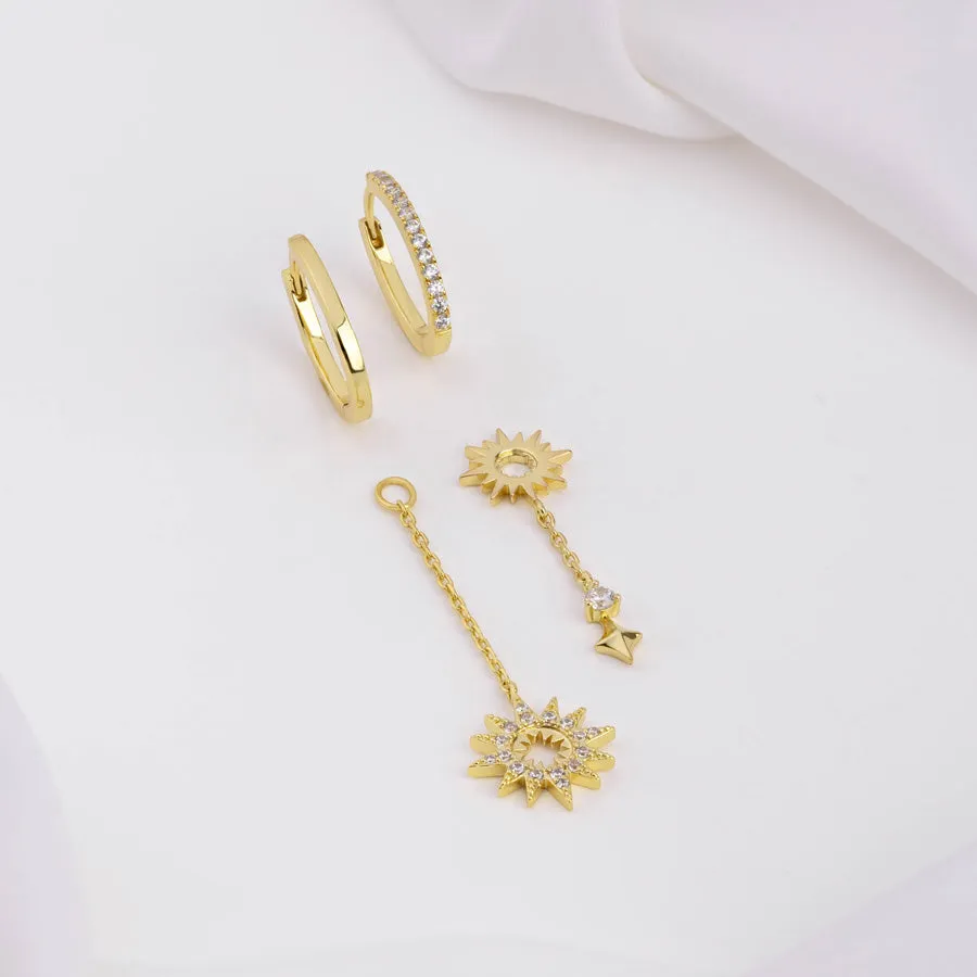 Sunlit Drop Gold Earrings