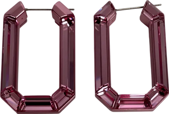 Swarovski Lucent Hoop Earrings Octagon Shape, Small, Pink One Size