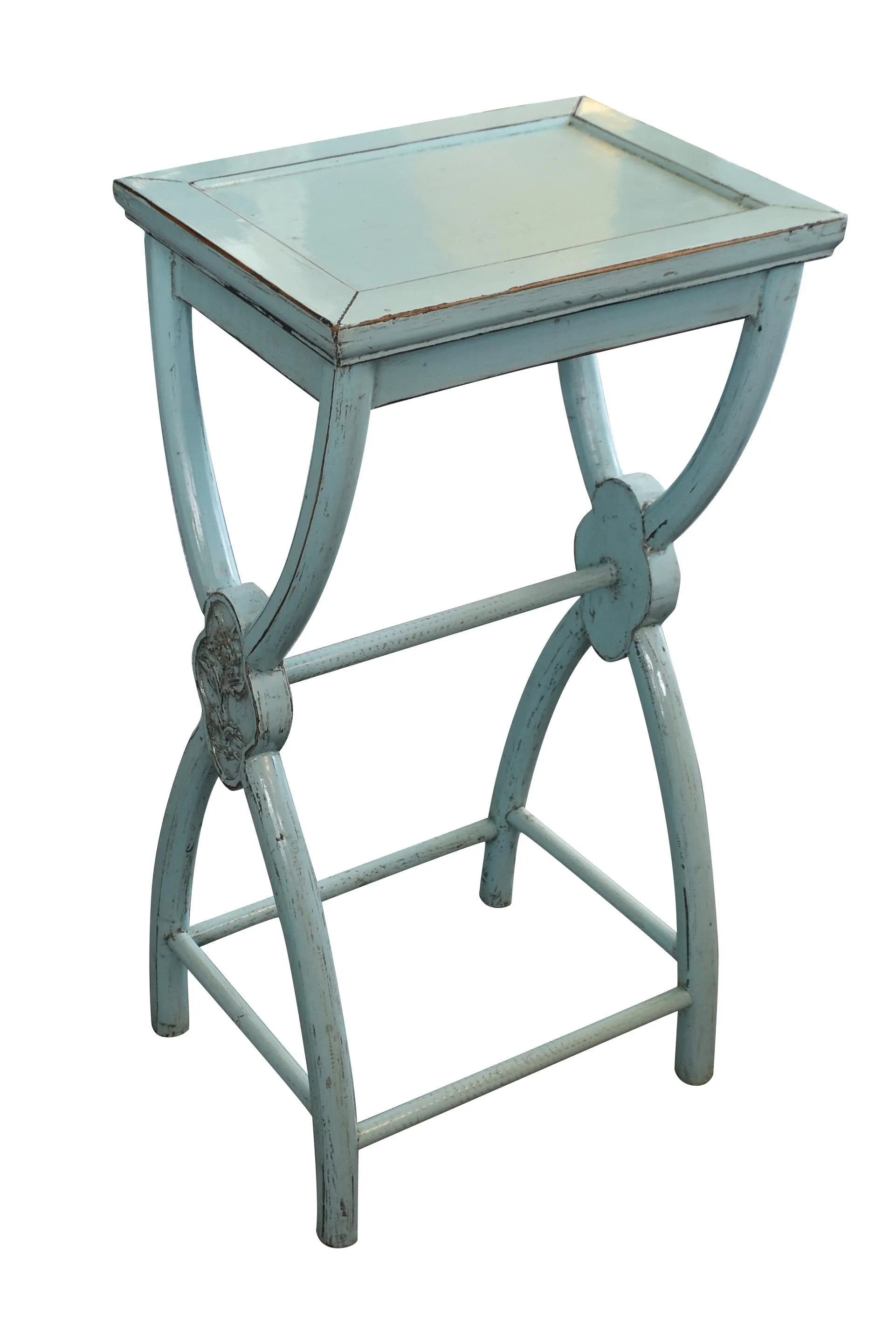 Tall Painted Elmwood Flower Table