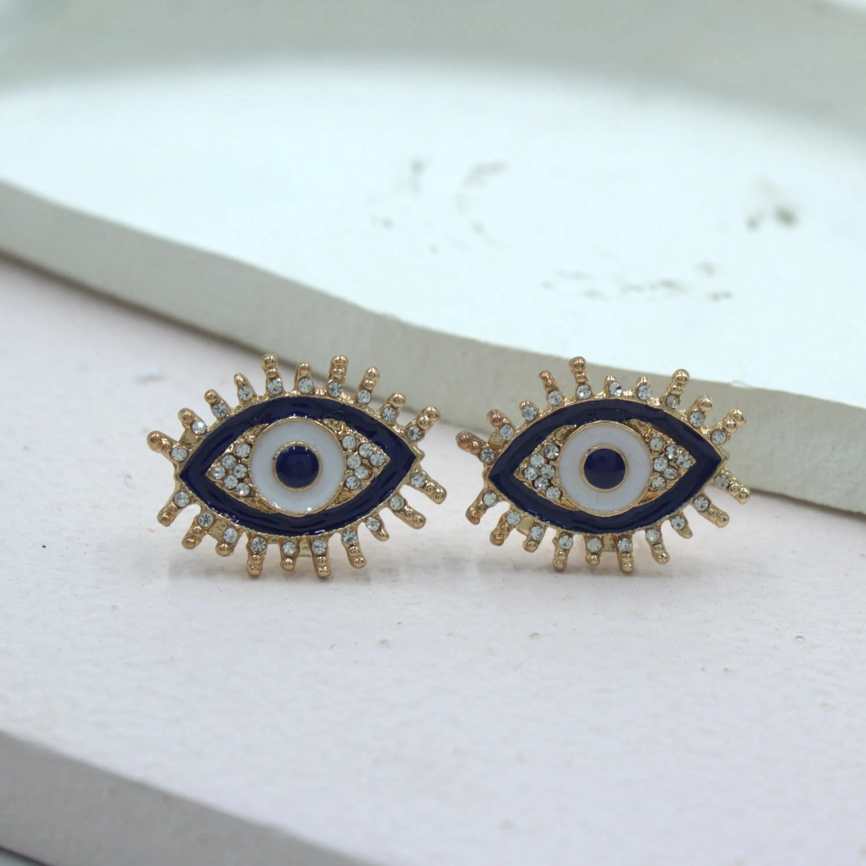 TFC Evil Eye Gold Plated Stud Earrings