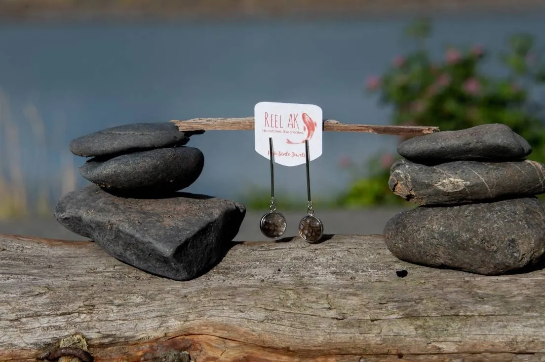The Brenda - Our Round Salmon Stick Drop Earrings
