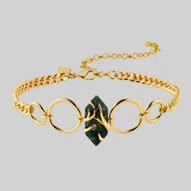 Gold Swamp Roots Gemstone Choker Necklace
