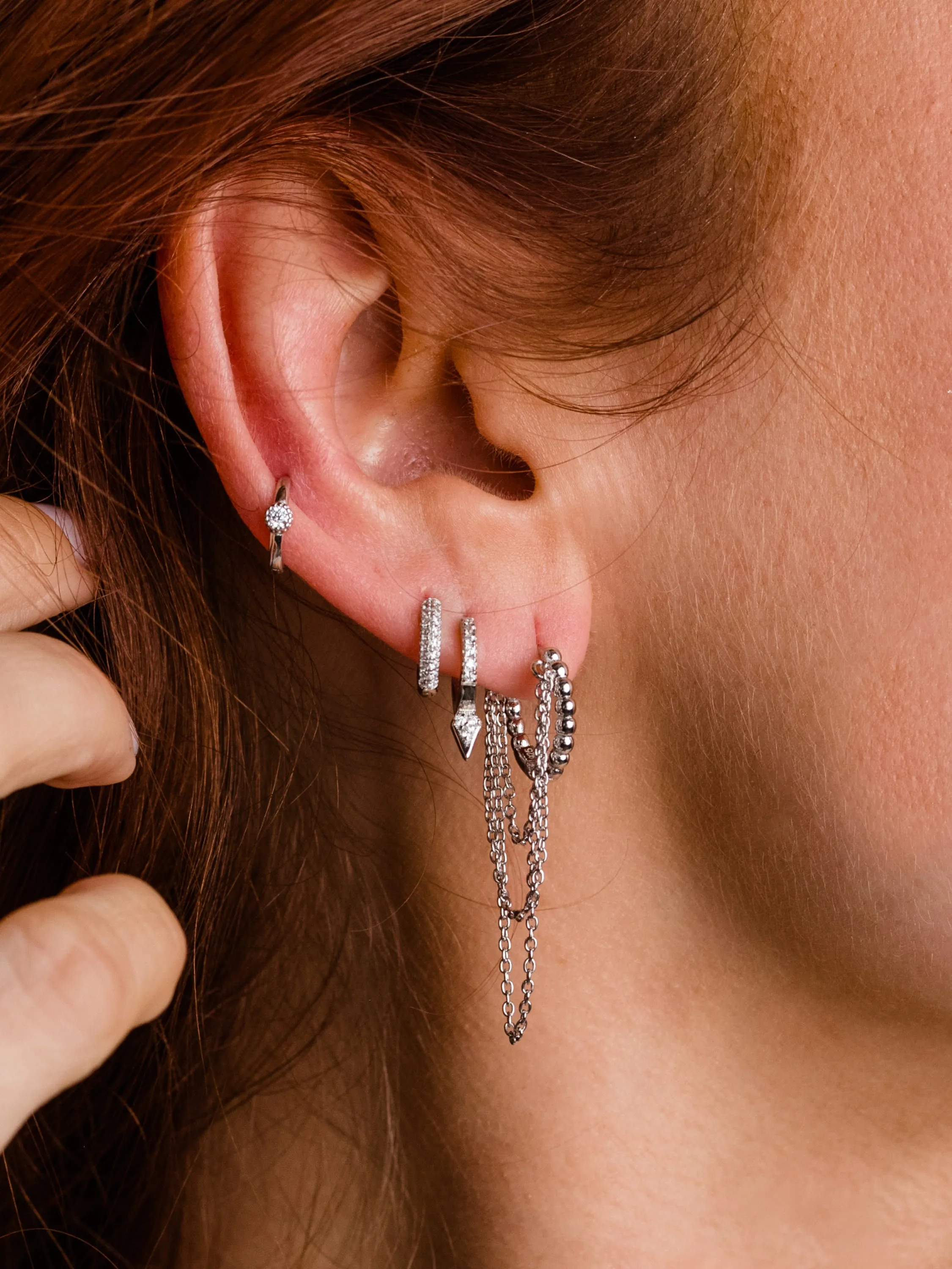 Tipping Point Pavé Huggie Earrings